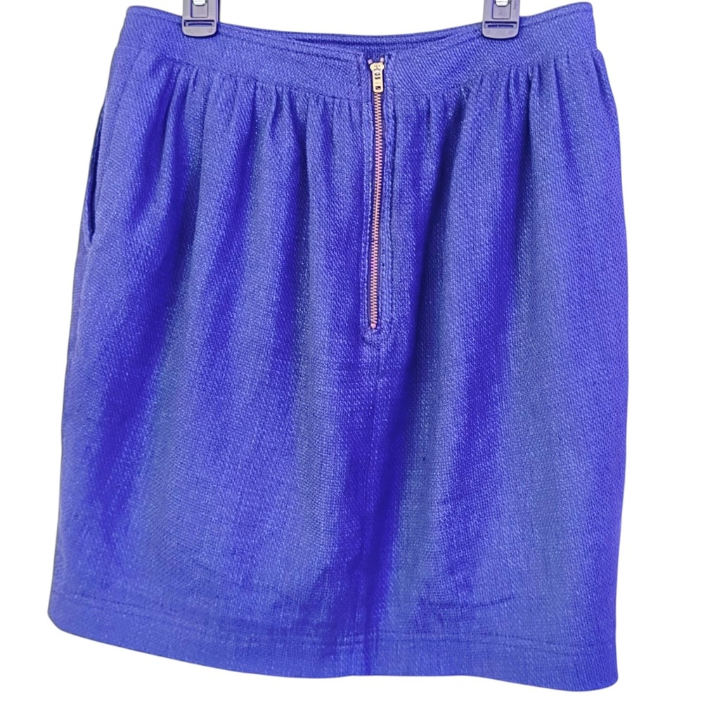 Burberry Brit Woven Mini Skirt Navy Blue Pockets Quiet‎ Luxury Preppy Size 6